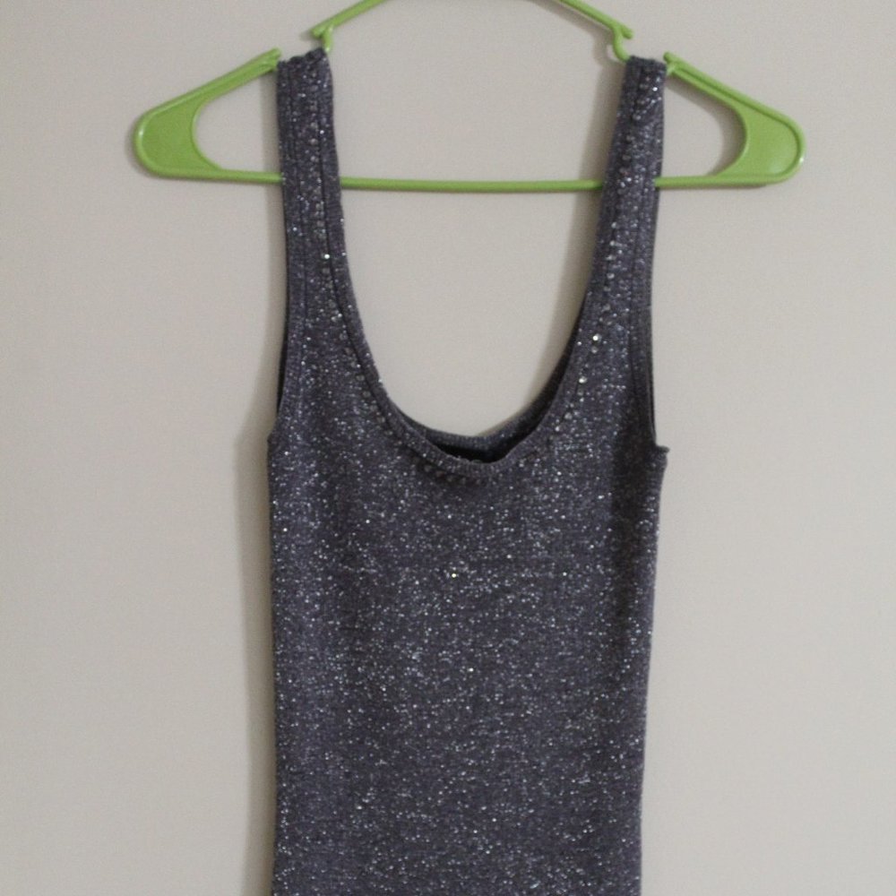 Bebe Shiny Gray/Silver Tank top
